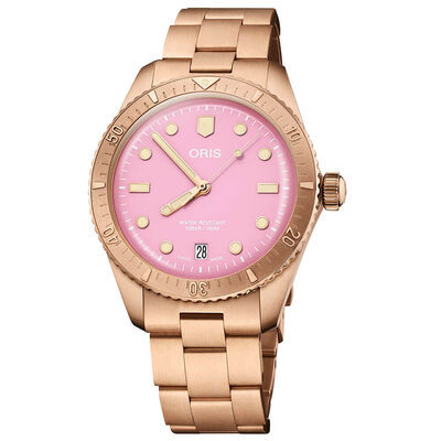 Oris Divers Sixty-Five Lipstink Pink Bronze Date Watch, 38mm