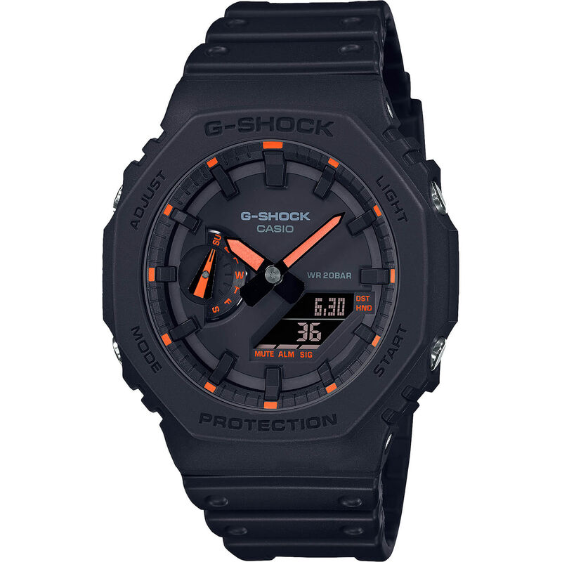 GShock Limited Edition Watch with Neon Orange Details, 48.5mm