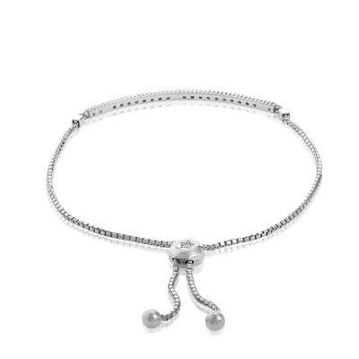 Diamond Bar Bolo Bracelet 14K