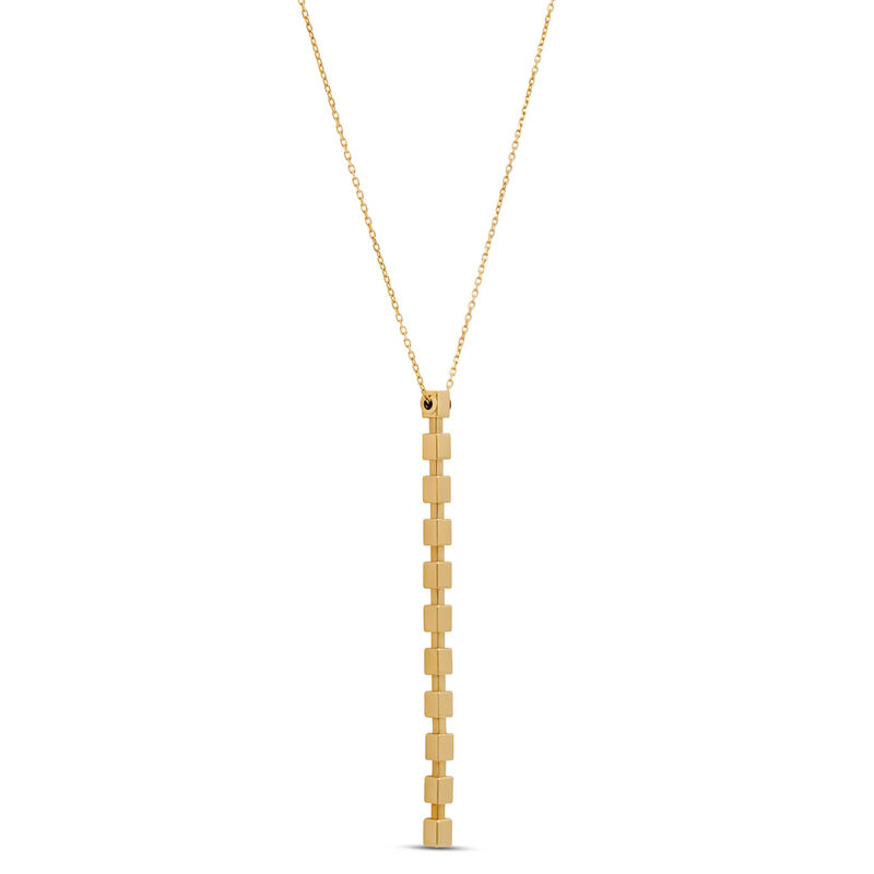 Toscano Cubic Linear Drop Necklace 14K Yellow Gold image number 2