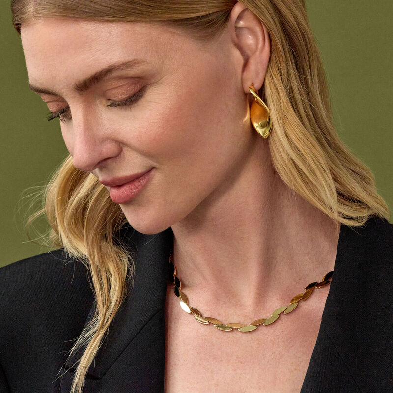 Toscano 18-Inch Marquise-Shaped Links Necklace, 14K Yellow Gold image number 3