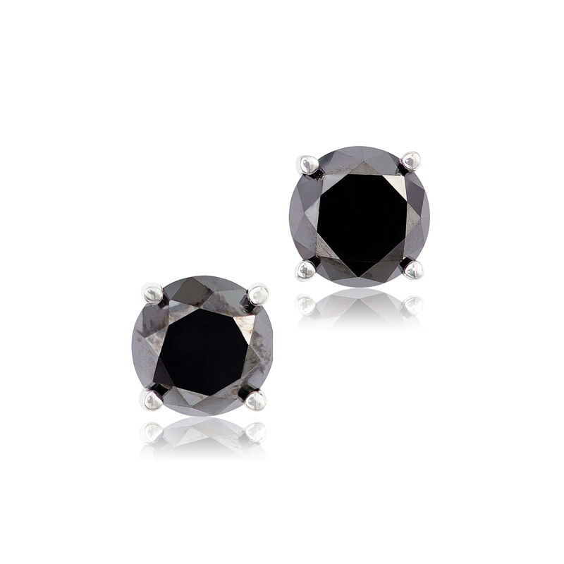 Black Diamond Earrings 14K, 1 ctw. image number 0