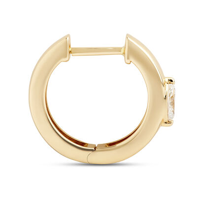 Marquise Diamond Hoops, ⅓ Carat Total Weight, 14K Yellow Gold