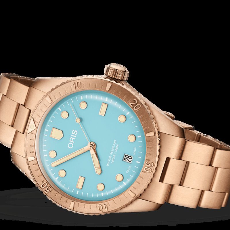 Oris Divers Sixty-Five Watch Blue Dial Bronze Bracelet, 38mm image number 1