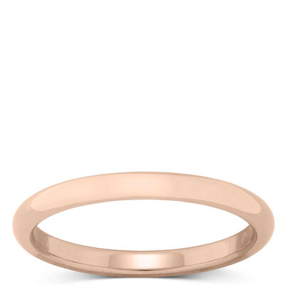Rose Gold Polished Rounded Comfort Fit 2mm Band 14K