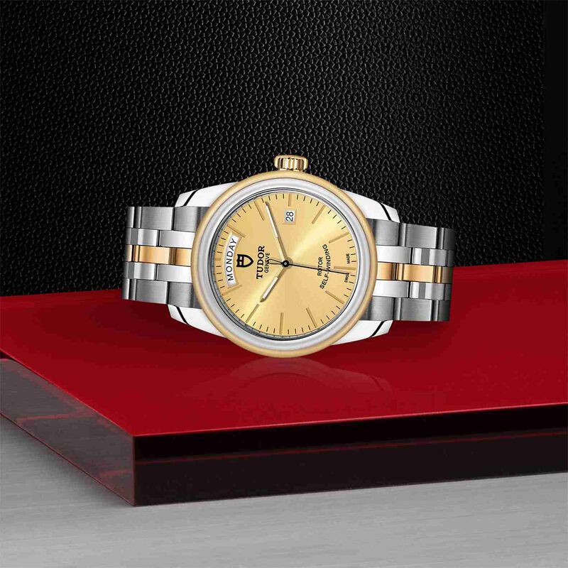 TUDOR Glamour Date+Day Watch Champagne Dial Steel Bracelet, 39mm image number 2
