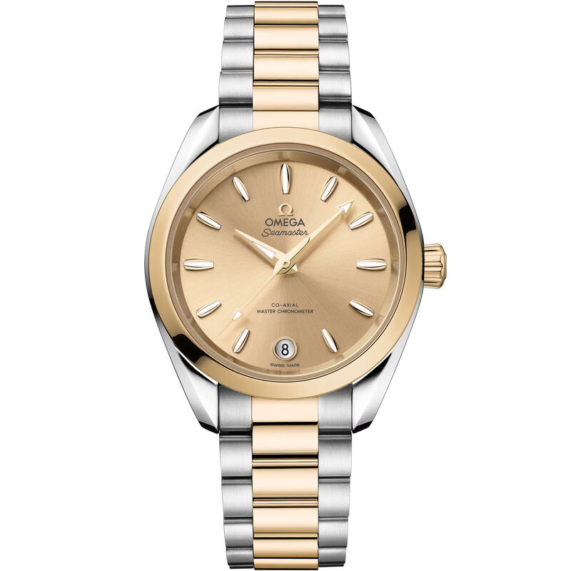 OMEGA Seamaster Aqua Terra Shades Steel ‑ Moonshine&trade; Gold on Steel ‑ Moonshine&trade; Gold Strap Gold Dial Watch, 34mm image number 0