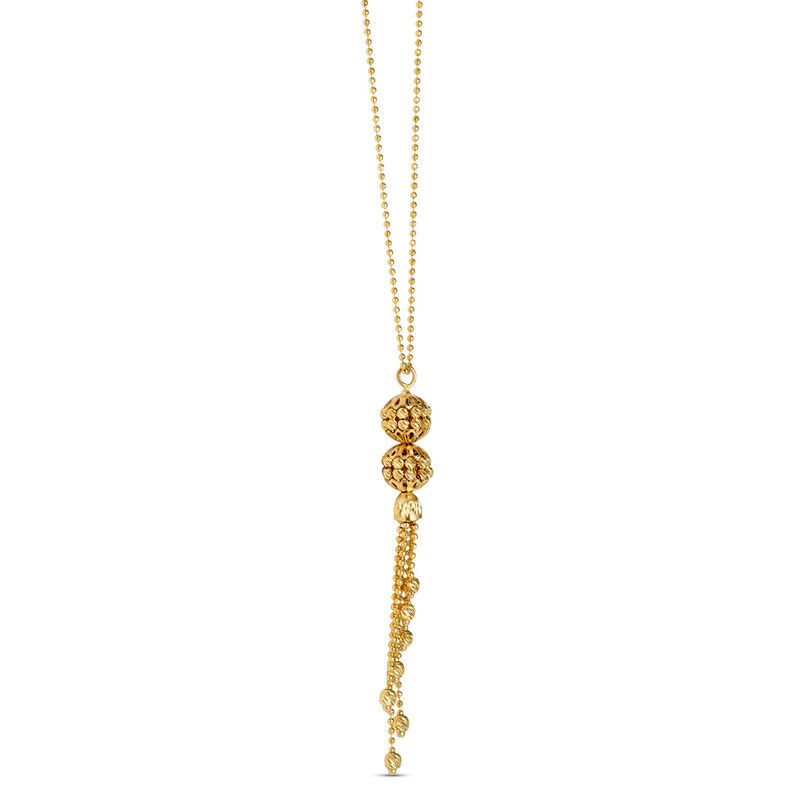 Toscano 19-Inch Double Bead Pendant Necklace with Tassels, 14K Yellow Gold image number 1