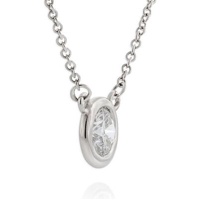 Diamond Solitaire Necklace 14K