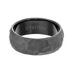 TRITON RAW Contemporary Comfort Fit Hammered Band in Black Tungsten, 8 mm