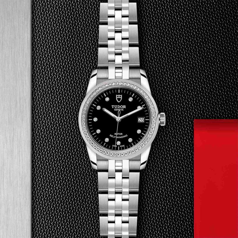 TUDOR Glamour Date Watch Black Dial Steel Bracelet, 36mm image number 4