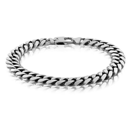 Flat Curb Bracelet in Sterling Silver