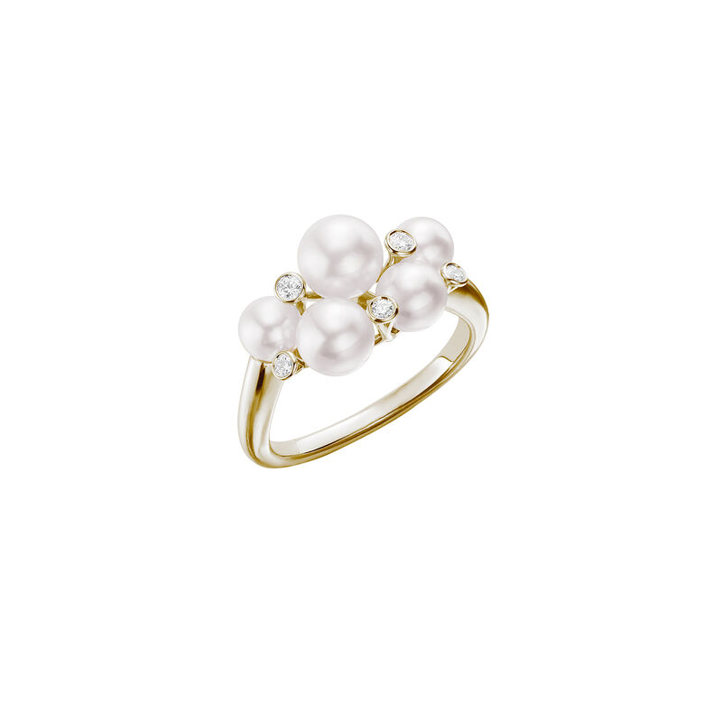 Mikimoto Akoya Cultured Pearl Ring in 18K Yellow Gold with Diamond image number 0