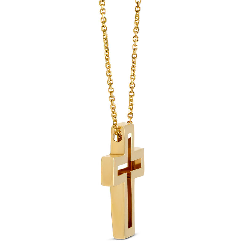 Toscano Cross Pendant, 14K Yellow Gold image number 1