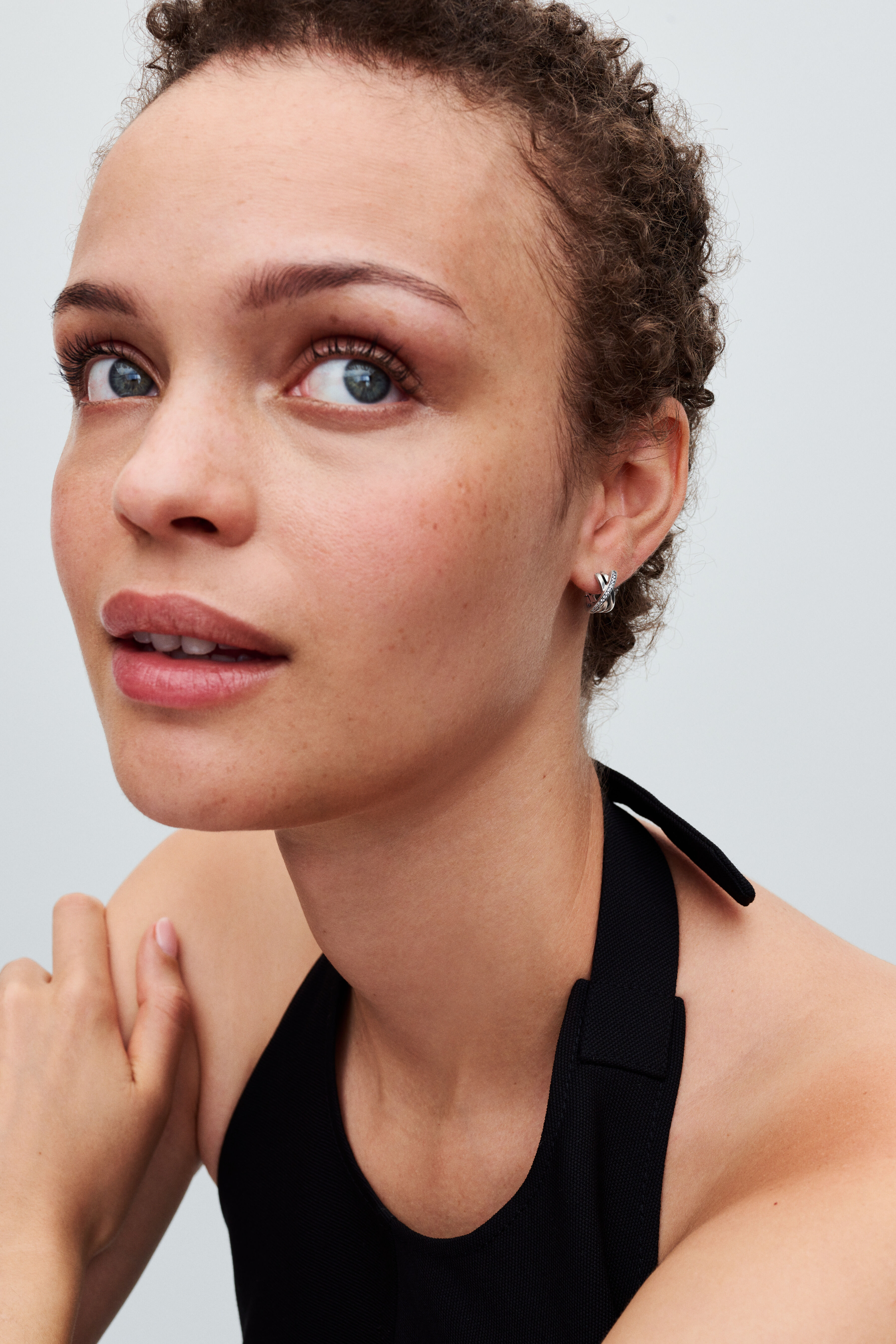 Pandora Crossover Pavé Hoop Earrings 293150C01