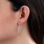Dangling Aquamarine & Diamond Earrings 14K