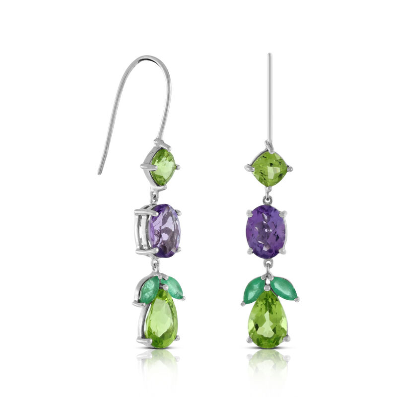 Lisa Bridge Peridot, Amethyst & Emerald  Earrings image number 1