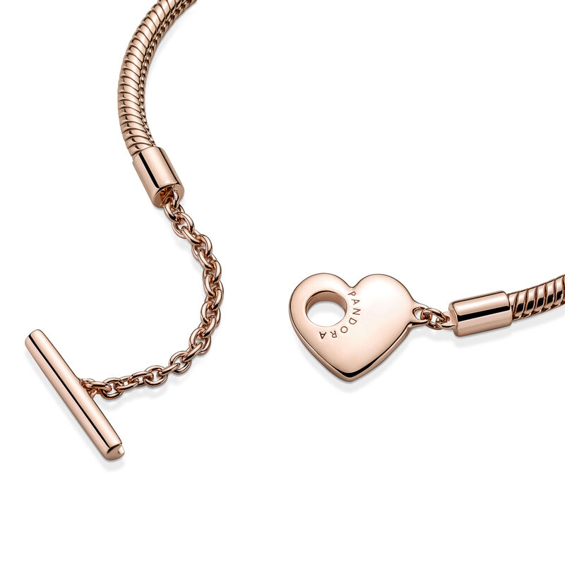Pandora Moments Snake Chain Slider Bracelet | Rose Gold-Plated