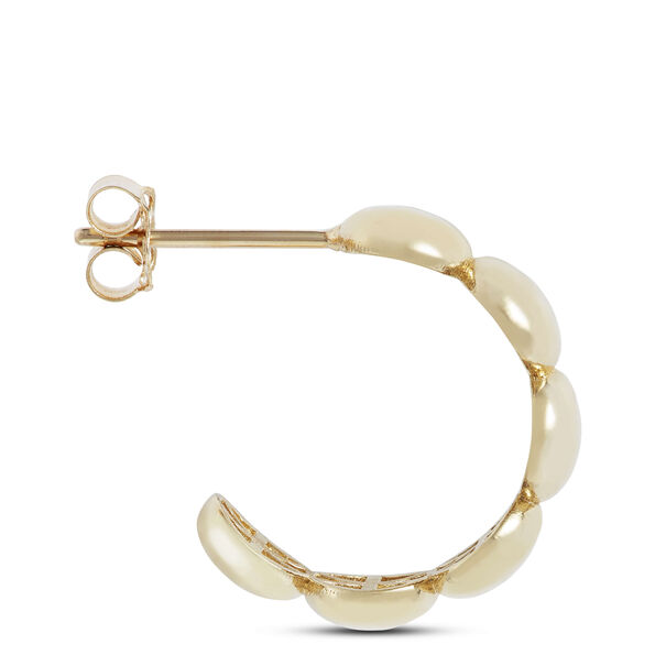 Toscano Beaded Hoop Earrings, 14K Yellow Gold