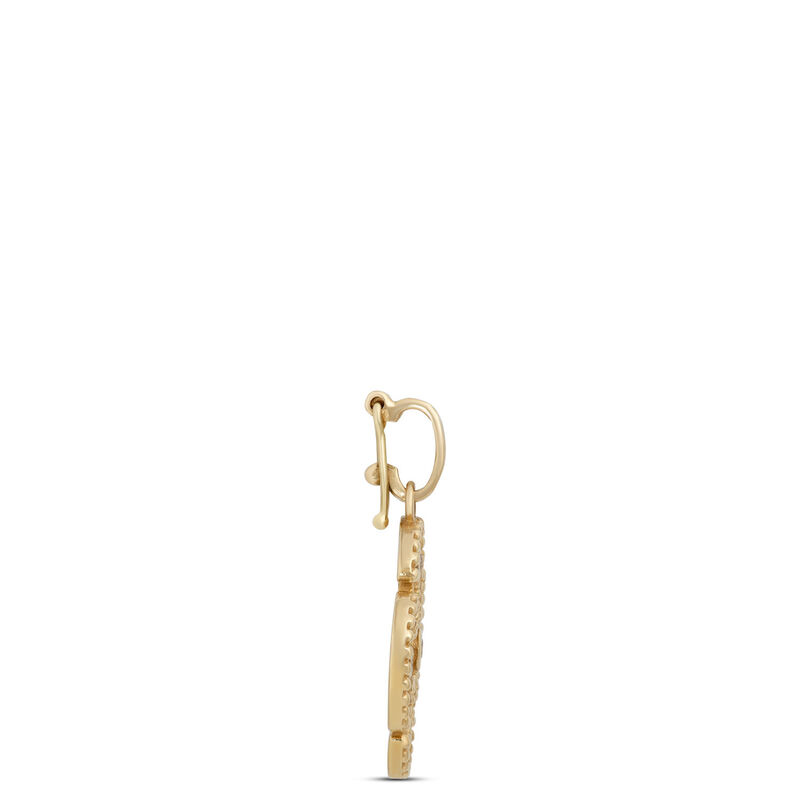 Classic Textured Maltese Cross Charm with Diamonds, 1/10 Carat Total Weight, 14K Yellow Gold image number 1