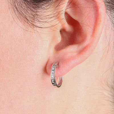 16MM Diamond Hoop Earrings 14K, 1/3 ctw.