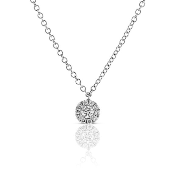 De Beers Forevermark Tribute™ Diamond Halo Necklace 18K