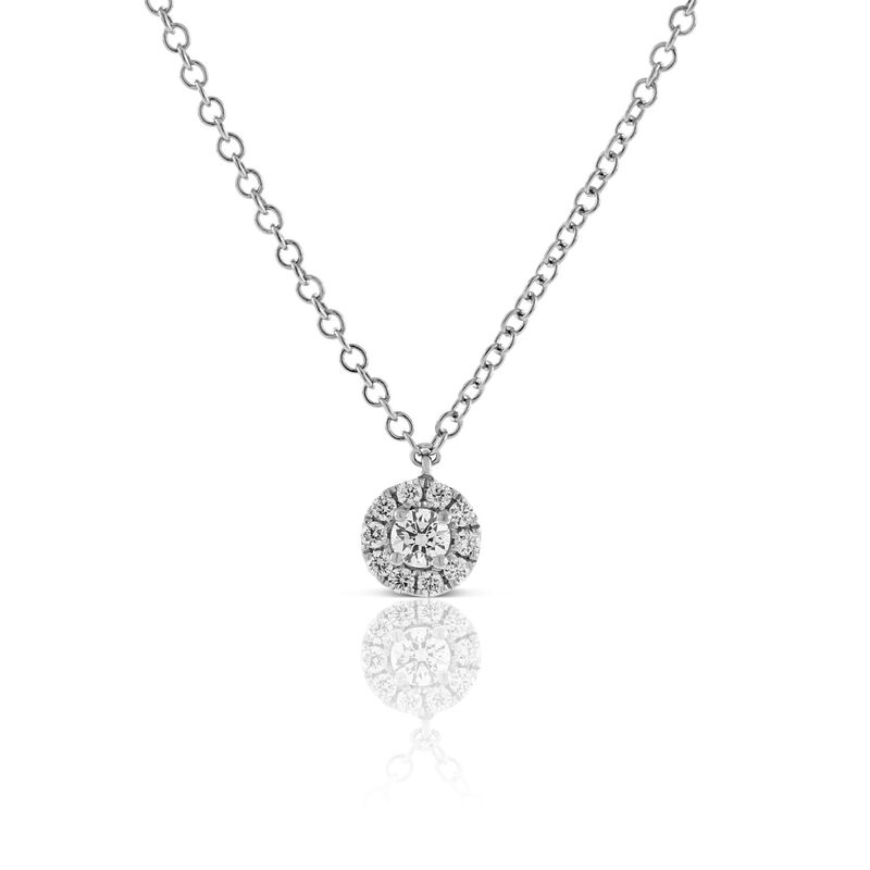 De Beers Forevermark Tribute™ Diamond Halo Necklace 18K image number 0