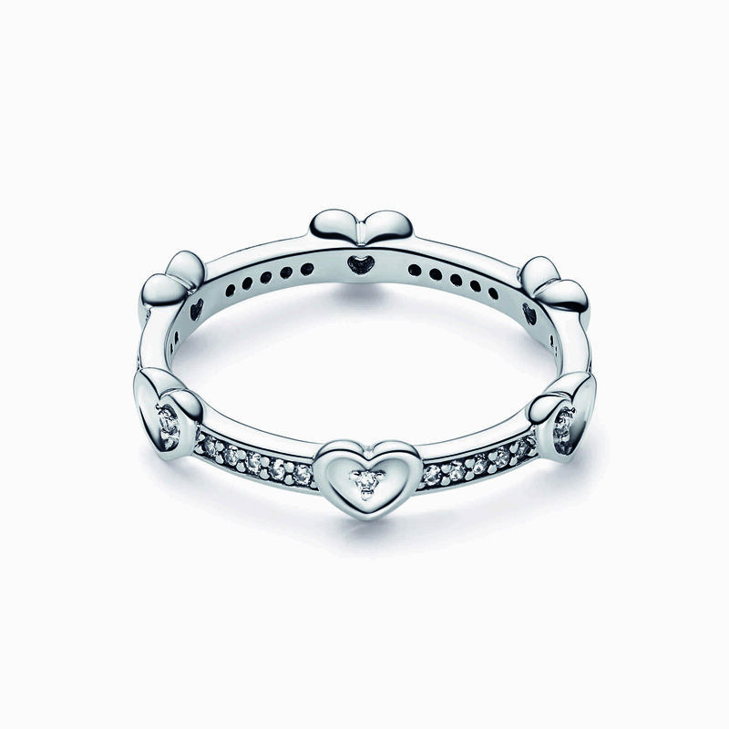 Pandora Radiant Sparkling Hearts Ring image number 1