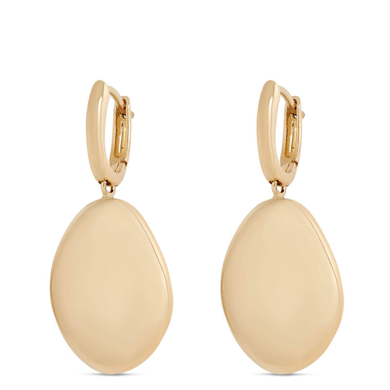 Toscano Large Pebble on Hoop Earrings, 14K Yellow Gold image number 0