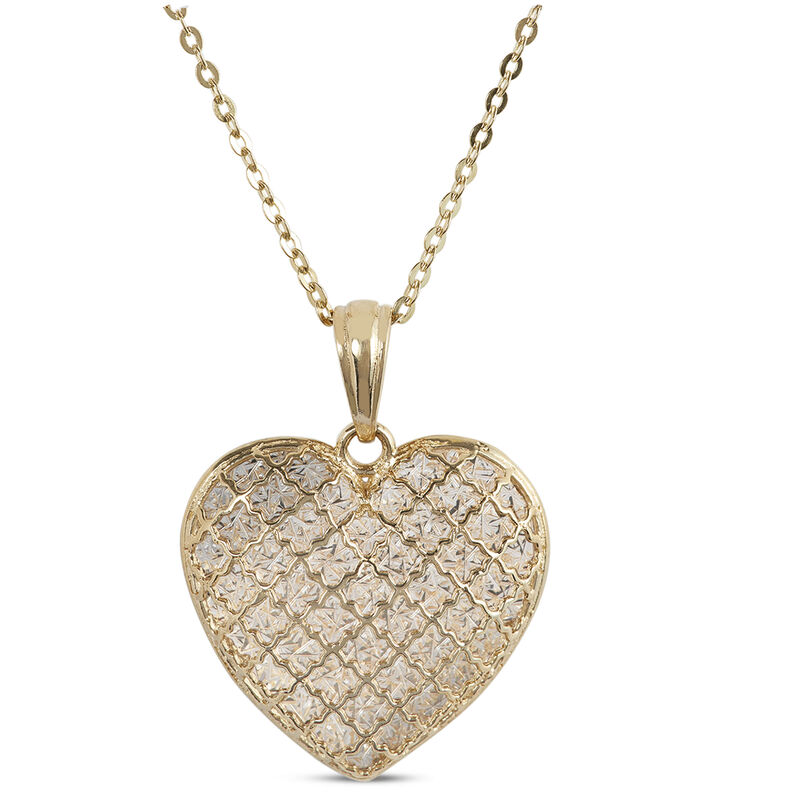 Toscano Laser Cut Pendant Necklace, 14K Yellow Gold image number 1