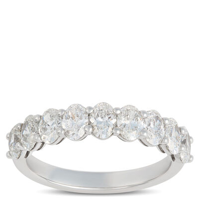 Oval Diamond Anniversary Band, 1 &frac34; Carat Total Weight, Platinum