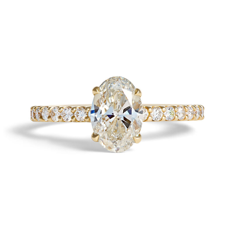 Bella Ponte Oval Diamond Engagement Ring, 18K Yellow Gold image number 3