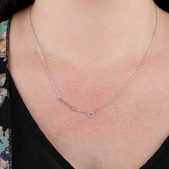 Heart & Arrow Diamond Necklace 14K | Ben Bridge Jeweler