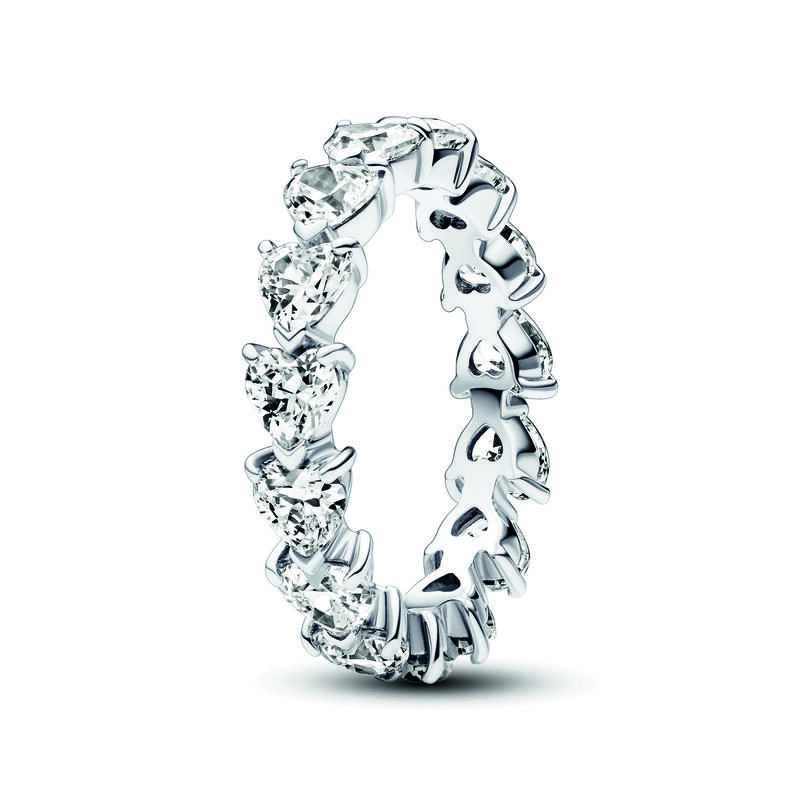 Pandora Row of Hearts Eternity Ring image number 0