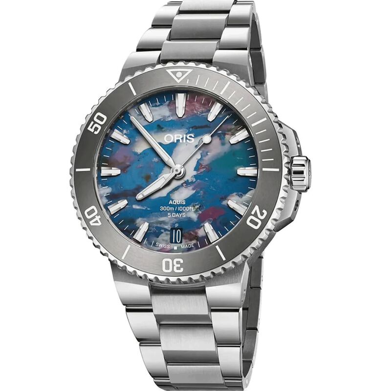 Oris Aquis Date Upcycle Calibre 400 Multicolored Dial Watch, 43 mm image number 0