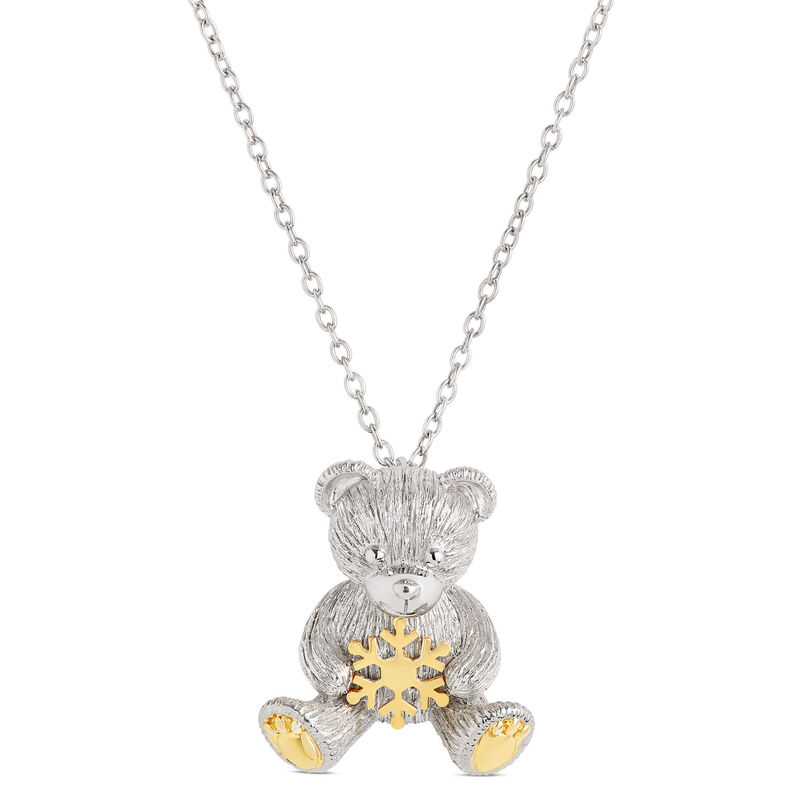 2023 Benny Bear Two-Tone Snowflake Necklace, Sterling Silver image number 0