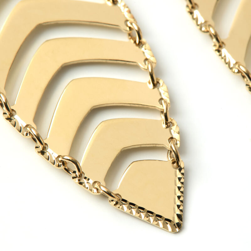 Toscano Marquise Shaped Drop Earrings, 14K Yellow Gold image number 1