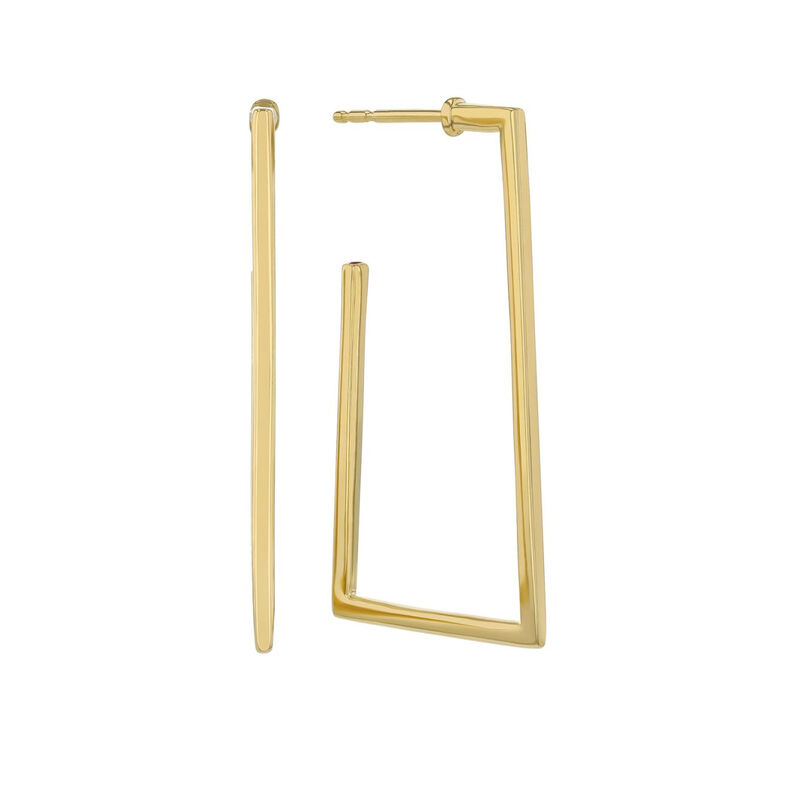 Roberto Coin Designer Gold Small Square Hoop Earrings 18K Yellow Gold. image number 0