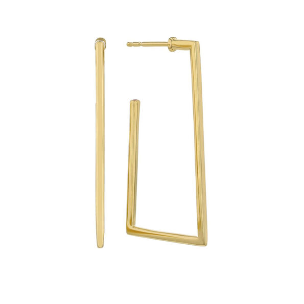 Roberto Coin Designer Gold Small Square Hoop Earrings 18K Yellow Gold.