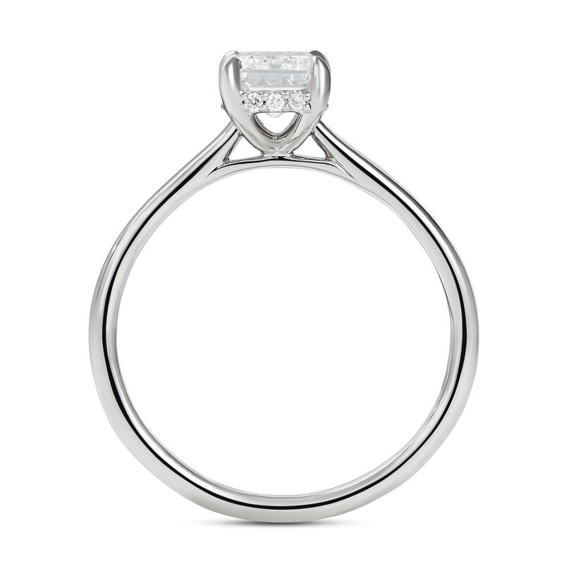Bella Ponte Emerald Cut Diamond Engagement Ring, 14K White Gold image number 2