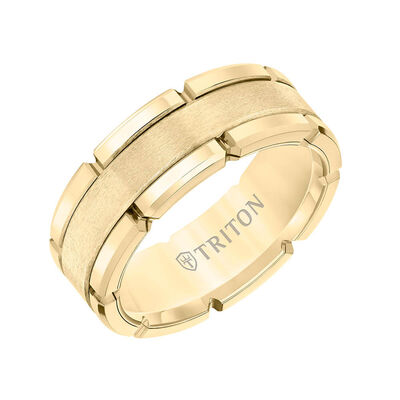 TRITON Contemporary Comfort Fit Band in Yellow Tungsten, 8 mm&nbsp;