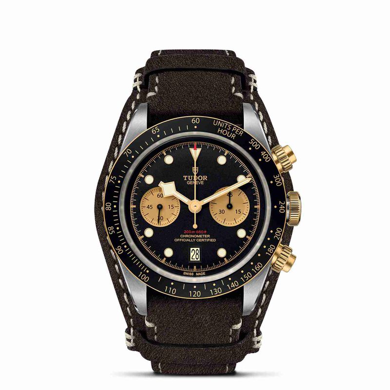 TUDOR Black Bay Chrono S&G Watch Black Dial Brown Leather Strap, 41mm image number 1
