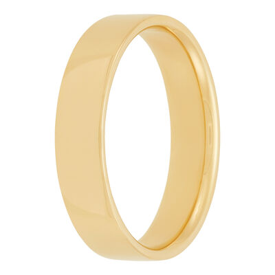 Yellow Gold Polished Pipe Comfort Fit 5mm Band 18K