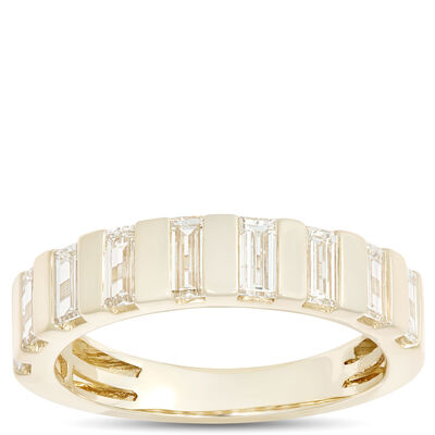 Baguette Diamond Band, 1 Carat Total Weight, 14K Yellow Gold