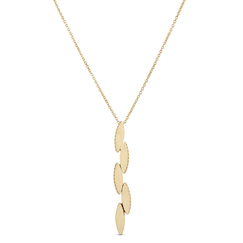 Toscano Linear Marquise Shapes Pendant, 14K Yellow Gold