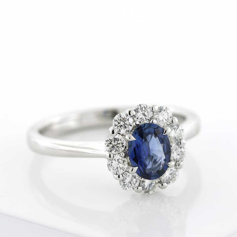 Sapphire & Diamond Ring 14K image number 4