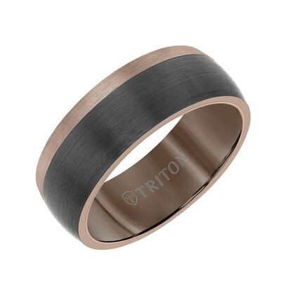 TRITON Comfort Fit Color Block Tungsten Band 8MM