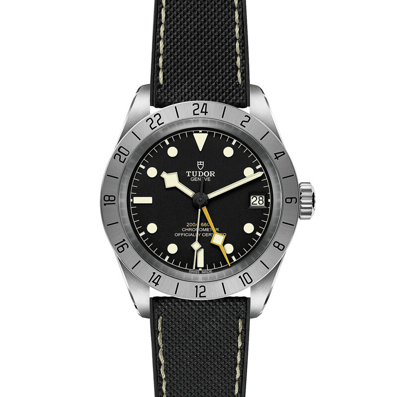 TUDOR Black Bay Pro Black Dial Rubber And Leather Strap Watch, 39mm image number 1