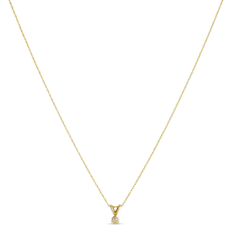 Classic Round Diamond Pendant, ⅕ Carat Total Weight, 14K Yellow Gold image number 1