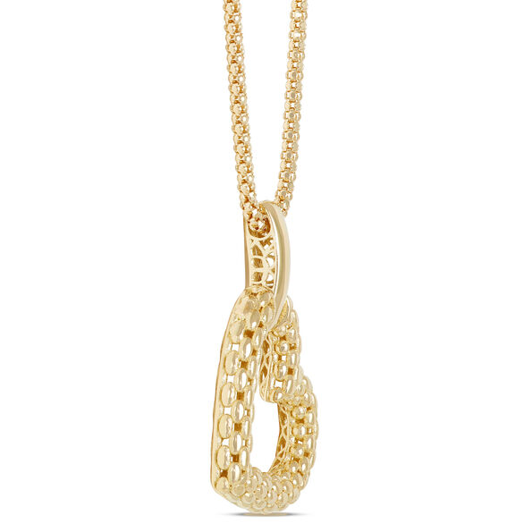 Quilted Heart Toscano Pendant Necklace in 14K Yellow Gold